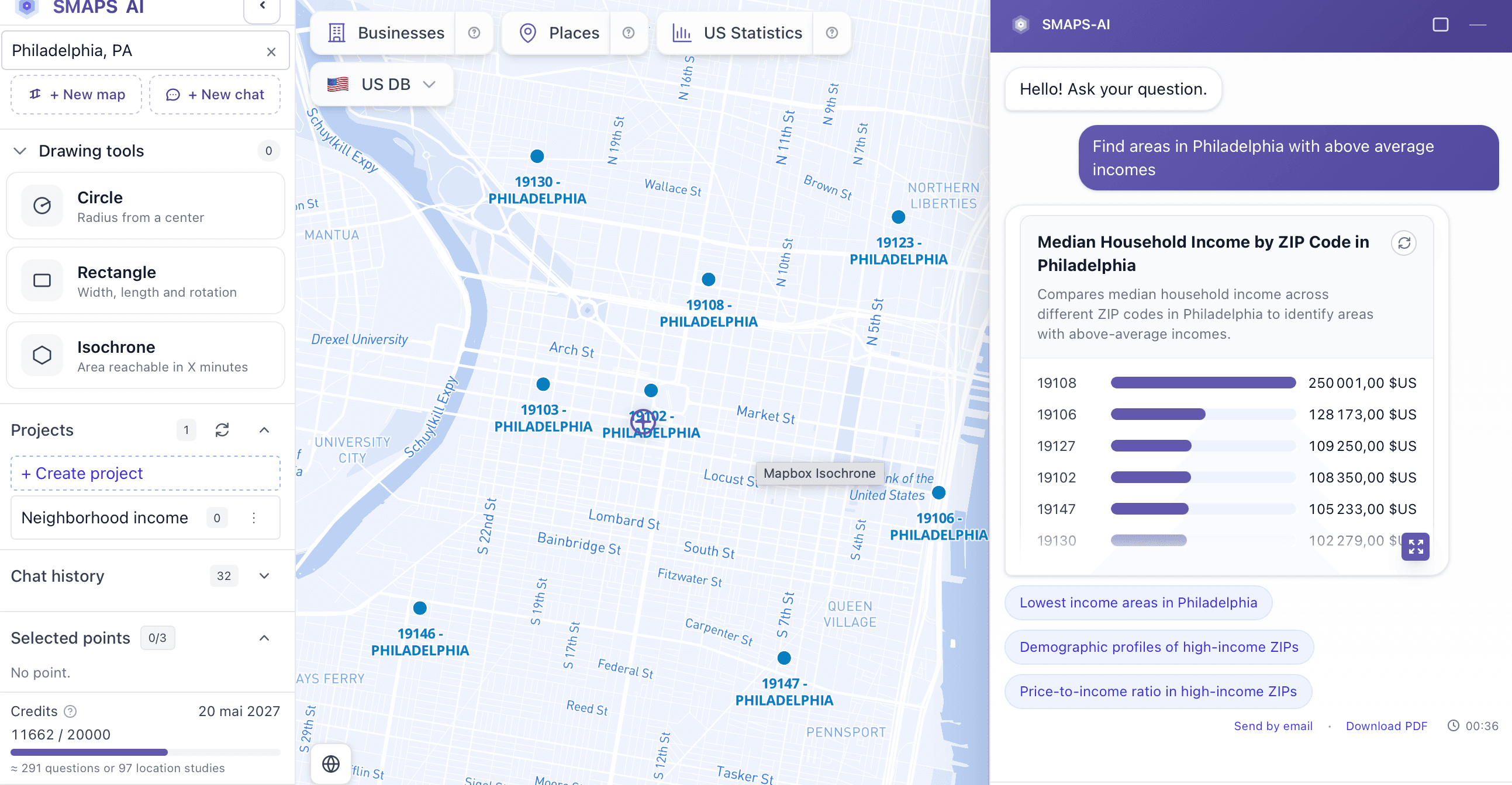Isochrone voiture 10 minutes autour de Cookeville (TN) — zone de chalandise réelle sur le réseau routier
